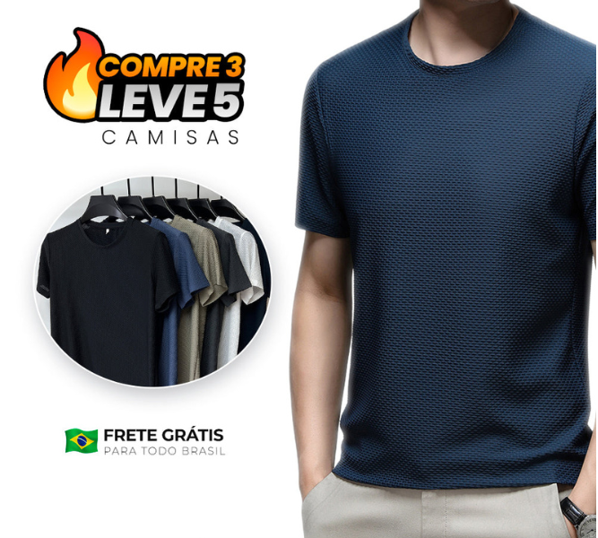 Compre 3 Leve 5 - Kit de Camisas Algodão Premium Lux